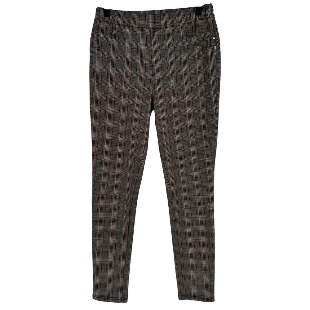 Sanctuary Grease Plaid Leggings Womens S Gray High Rise Ponte Pants Workwear S